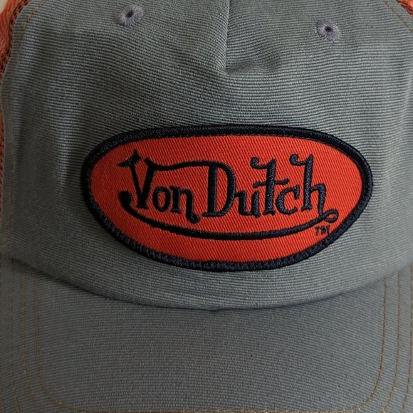 Von Dutch Classic Trucker Hat - NWT - Burnt Orange and Grey - Picture 2 of 12